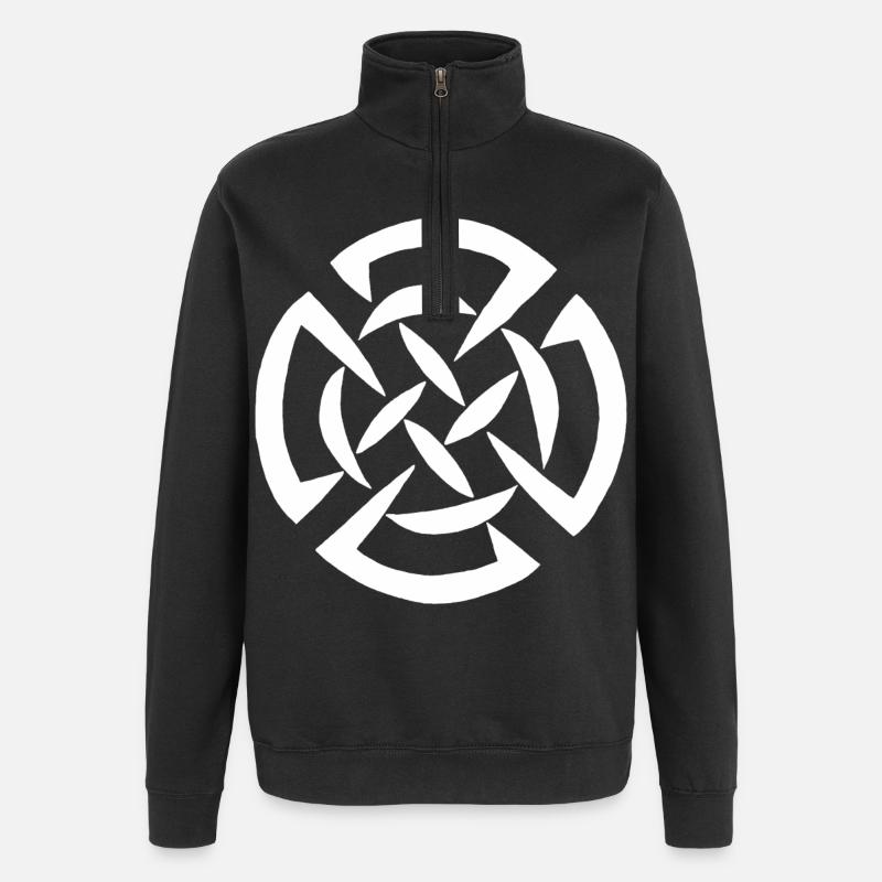 White Celtic graffiti - Quarter-Zip Sweatshirt - black