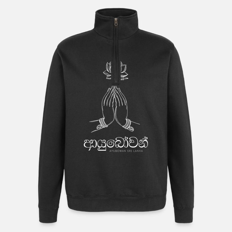 Ayubowan Sri Lanka Willkommen Design - Quarter-Zip-Sweatshirt - Schwarz