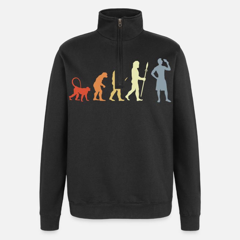 Evolution Ice Cream Lovers - Quarter-Zip Sweatshirt - black