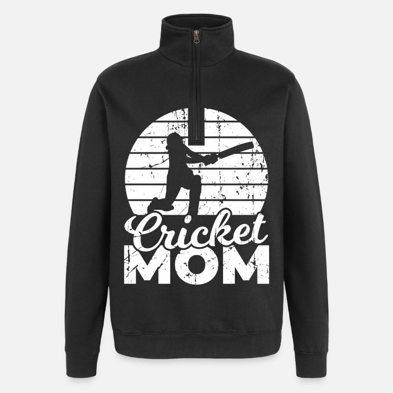 Maman de cricket - Sweat à zip 1/4 - noir
