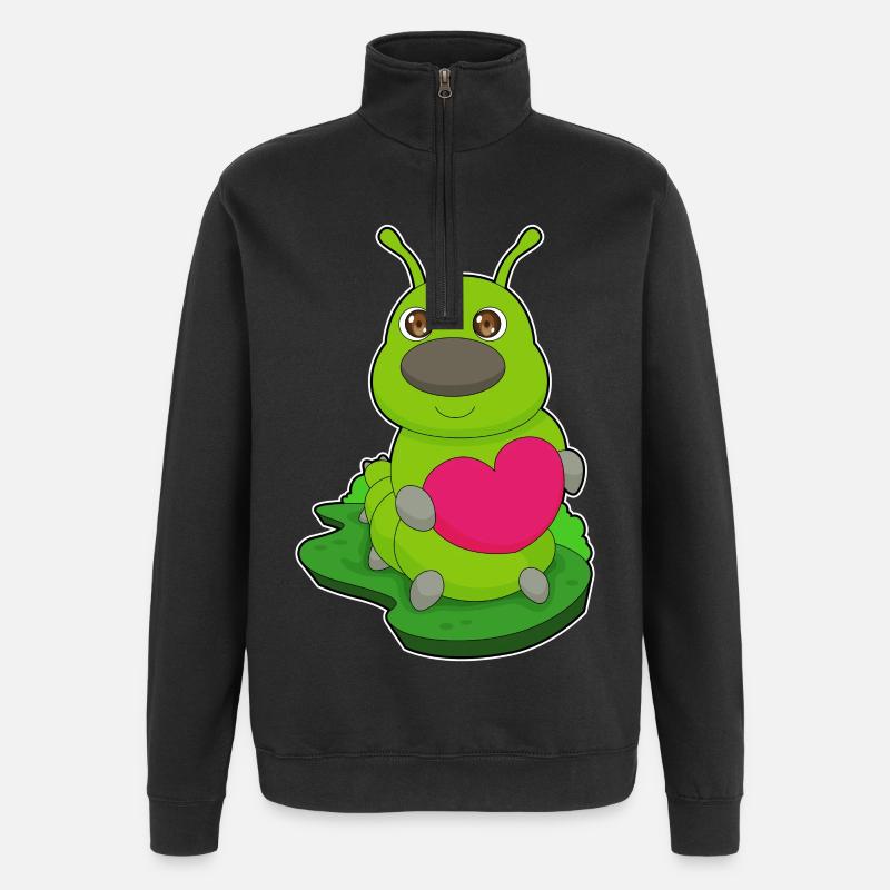 Cœur de chenille - Sweat à zip 1/4 - noir