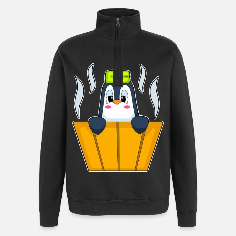 Baignoire pingouin - Sweat à zip 1/4 - noir