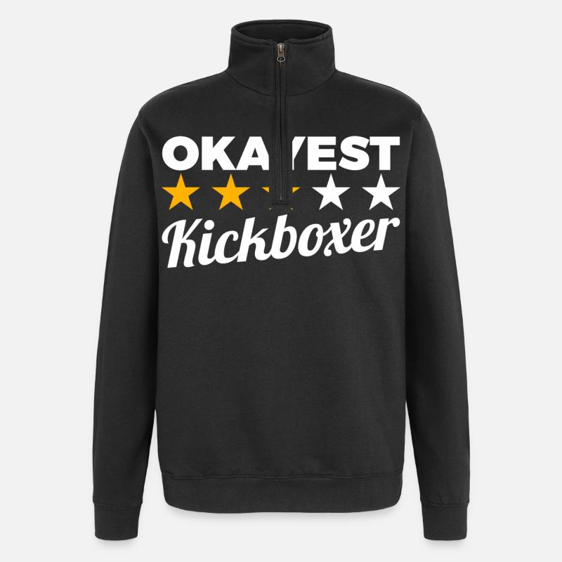 Durchschnittlicher Kickboxer - Quarter-Zip-Sweatshirt - Schwarz
