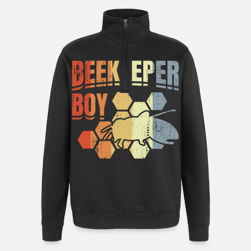 Lustiger Imkerjunge - Quarter-Zip-Sweatshirt - Schwarz