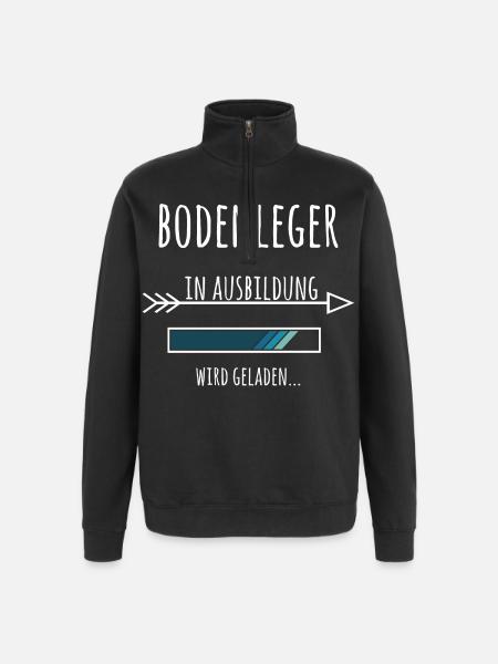 Bodenleger Ausbildung Geschenk Beruf Handwerk - Quarter-Zip-Sweatshirt - Schwarz