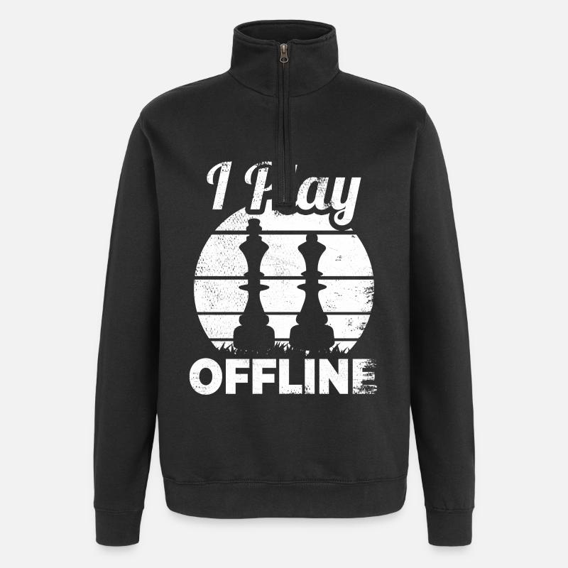 Drôle de joueur d’échecs disant - Sweat à zip 1/4 - noir