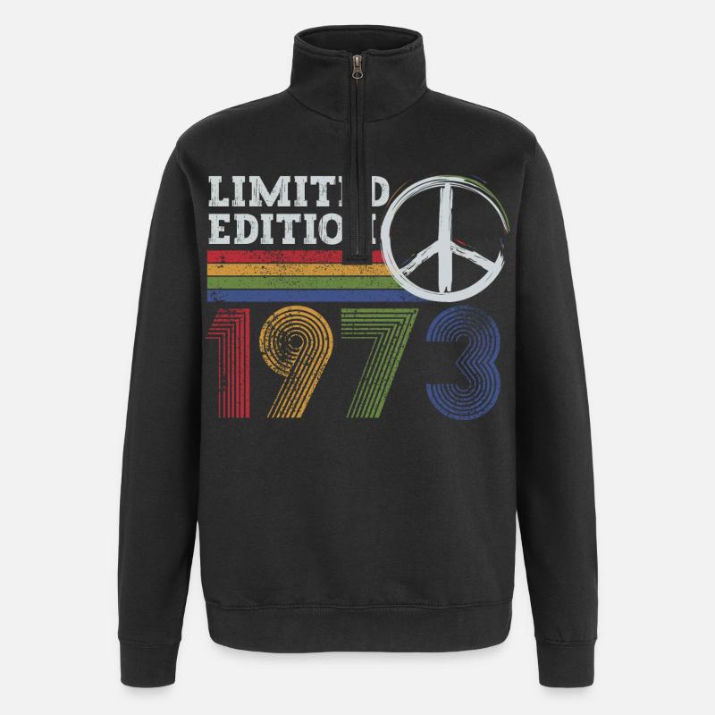 Edition Limitée Peace 1973 Rétro - Sweat à zip 1/4 - noir