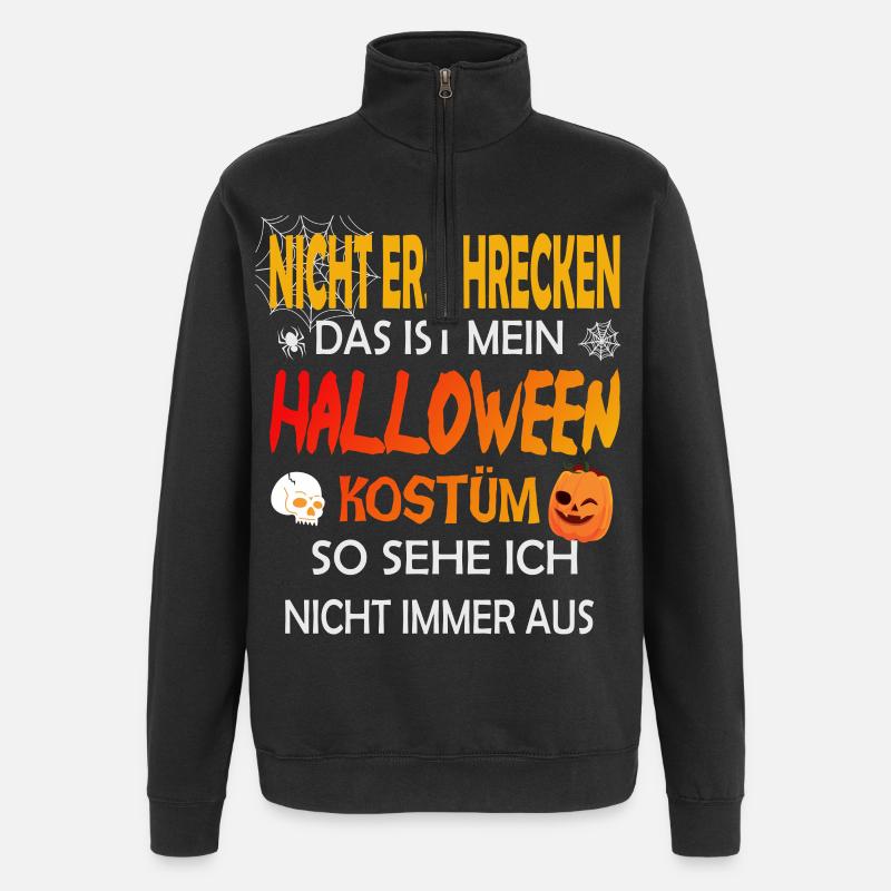 Halloween Kostüm - Quarter-Zip-Sweatshirt - Schwarz