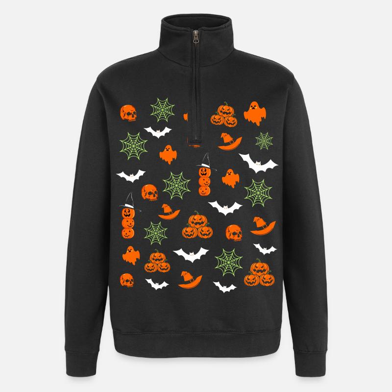 Halloween Patterns - Quarter-Zip Sweatshirt - black