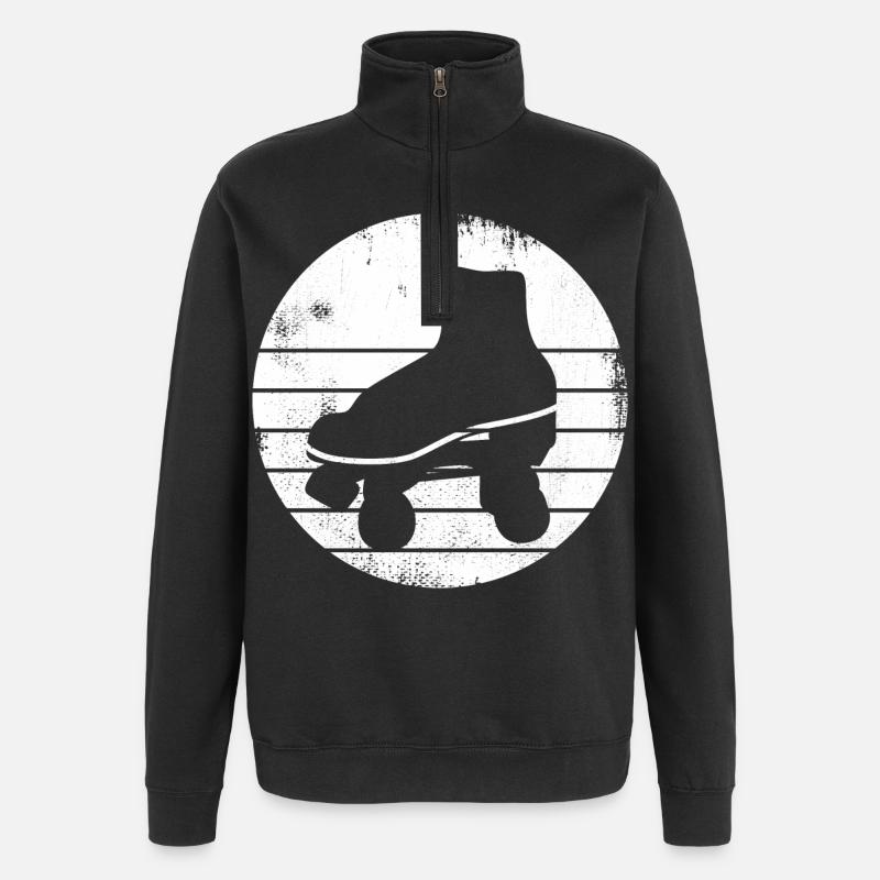 Roller Skates Drawing - Quarter-Zip Sweatshirt - black