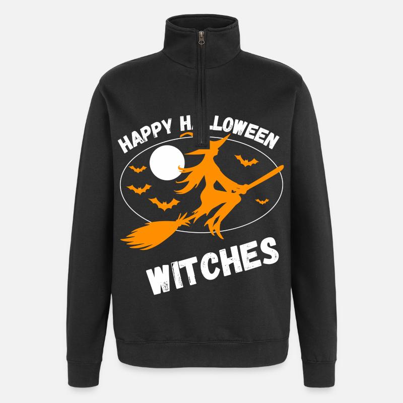 Fröhliche Halloween-Hexen - Quarter-Zip-Sweatshirt - Schwarz