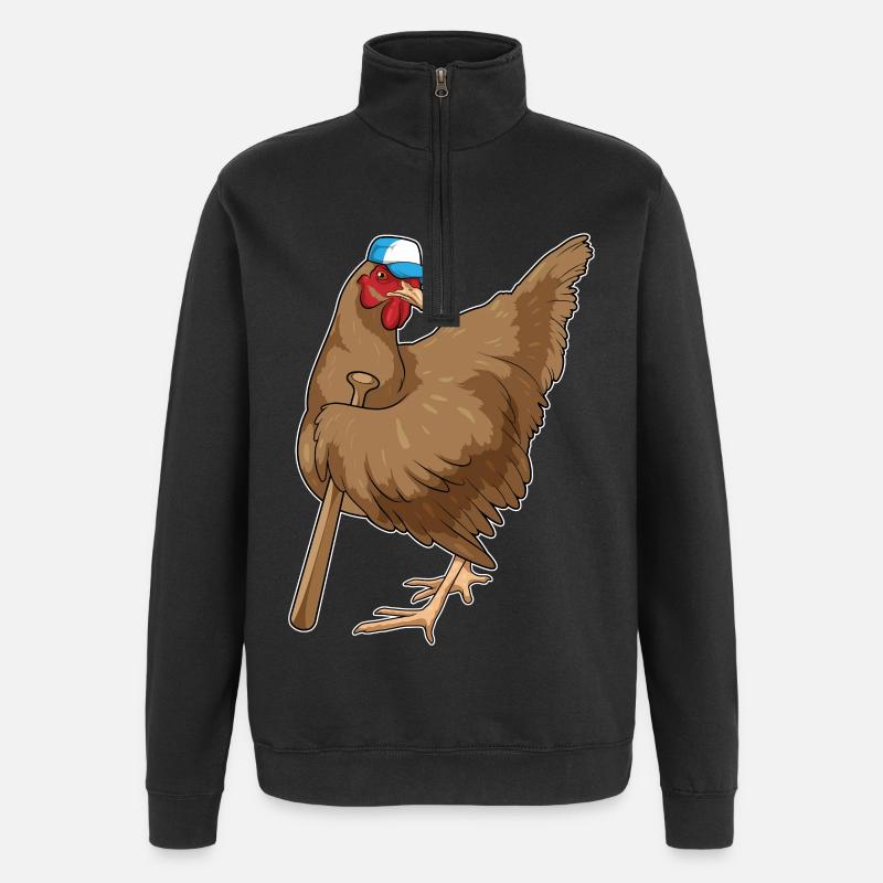 Poulet Baseball Bats - Sweat à zip 1/4 - noir