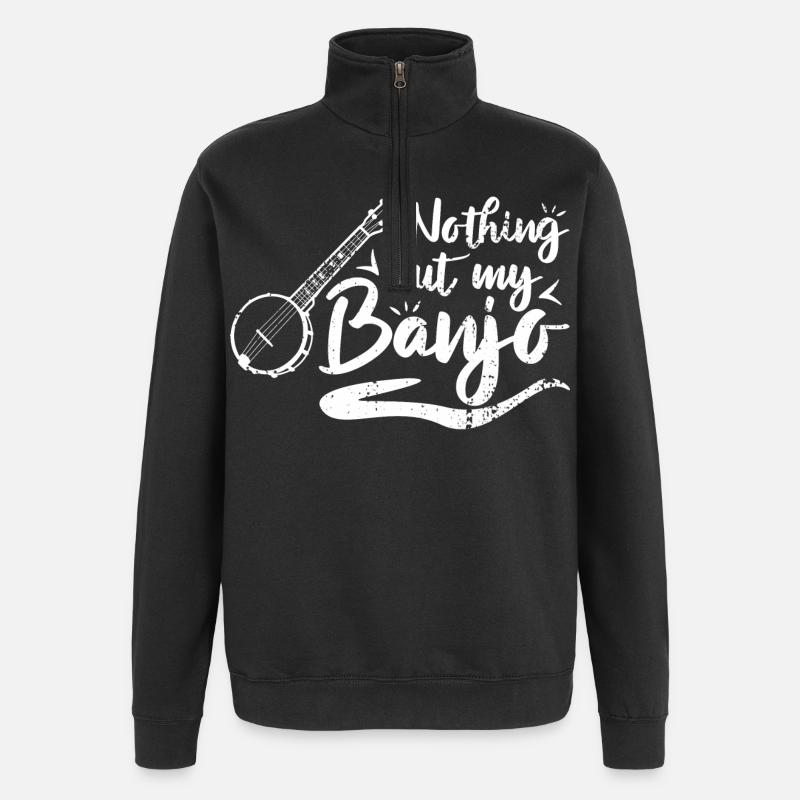 Dicton du joueur de banjo - Sweat à zip 1/4 - noir