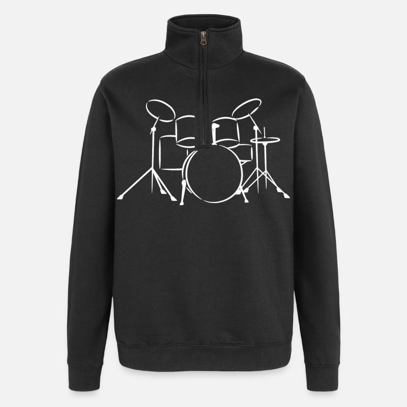 Percussion - Sweat à zip 1/4 - noir