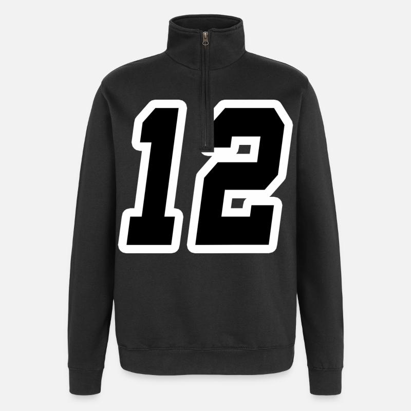 NUMMER ZWÖLF 12 - Quarter-Zip-Sweatshirt - Schwarz