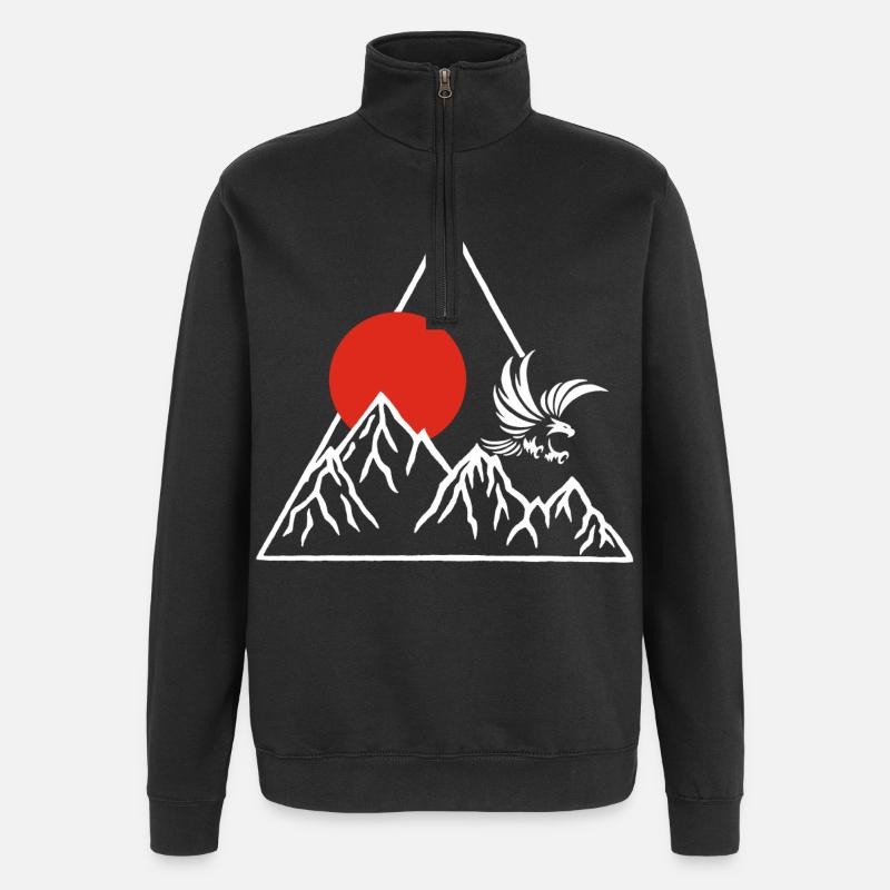 Le toit du monde (blanc) - Sweat à zip 1/4 - noir