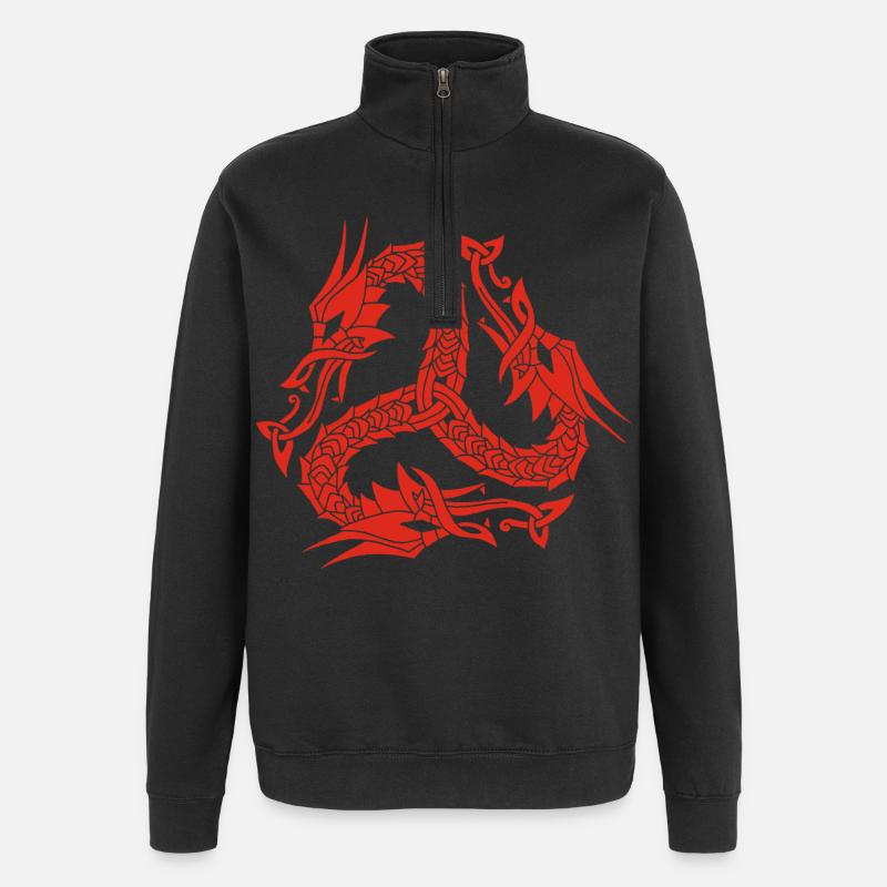 Keltische Rote Hydra - Quarter-Zip-Sweatshirt - Schwarz