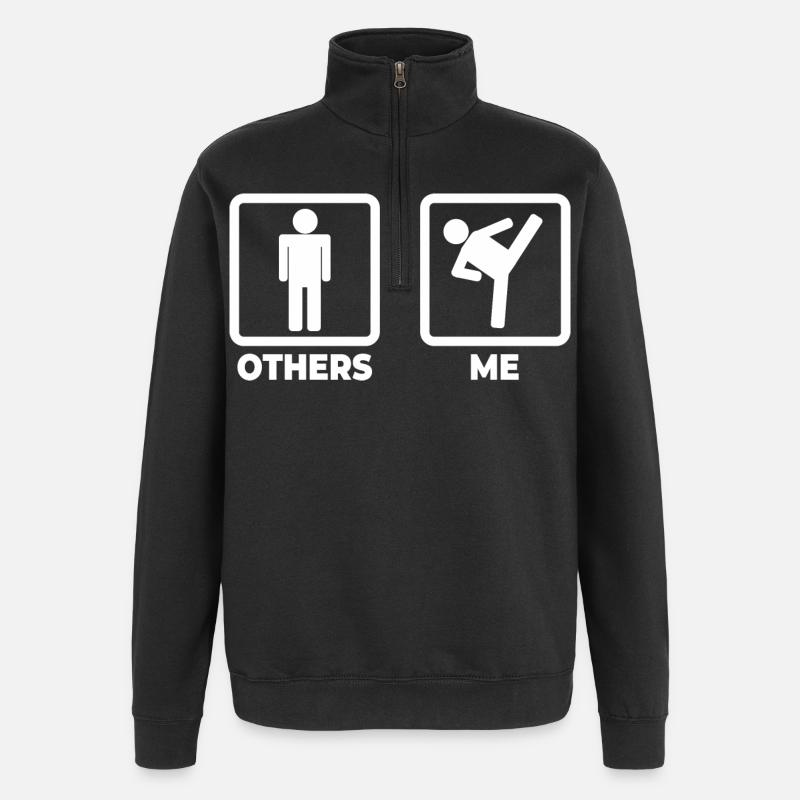 Ich als Kickboxer - Quarter-Zip-Sweatshirt - Schwarz