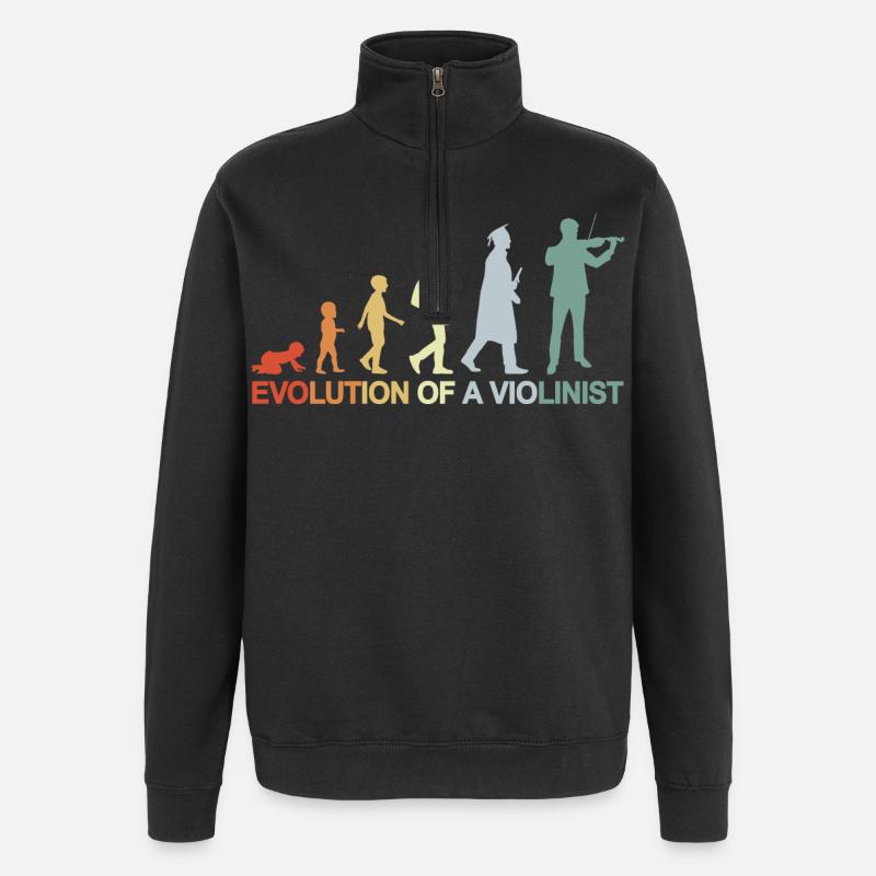 Évolution d’un violoniste - Sweat à zip 1/4 - noir