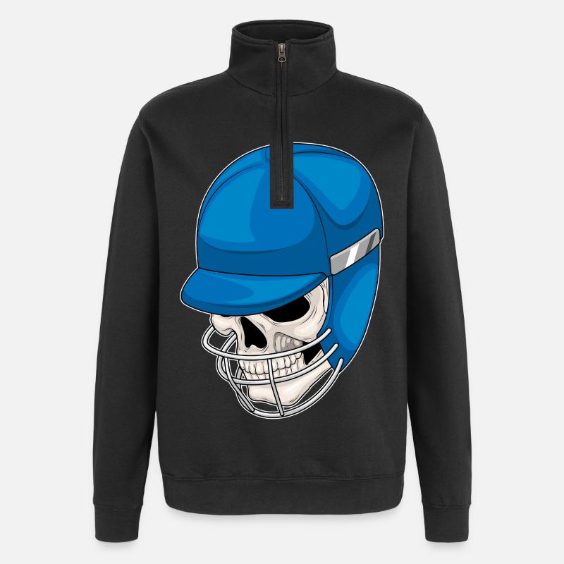 Casque de cricket Skull - Sweat à zip 1/4 - noir