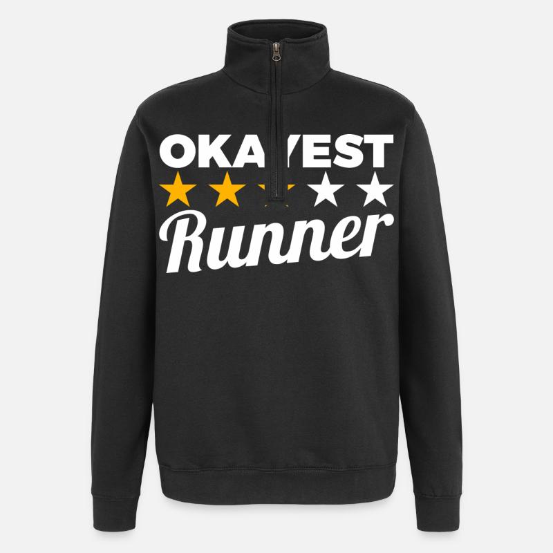 Durchschnittlicher Läufer - Quarter-Zip-Sweatshirt - Schwarz