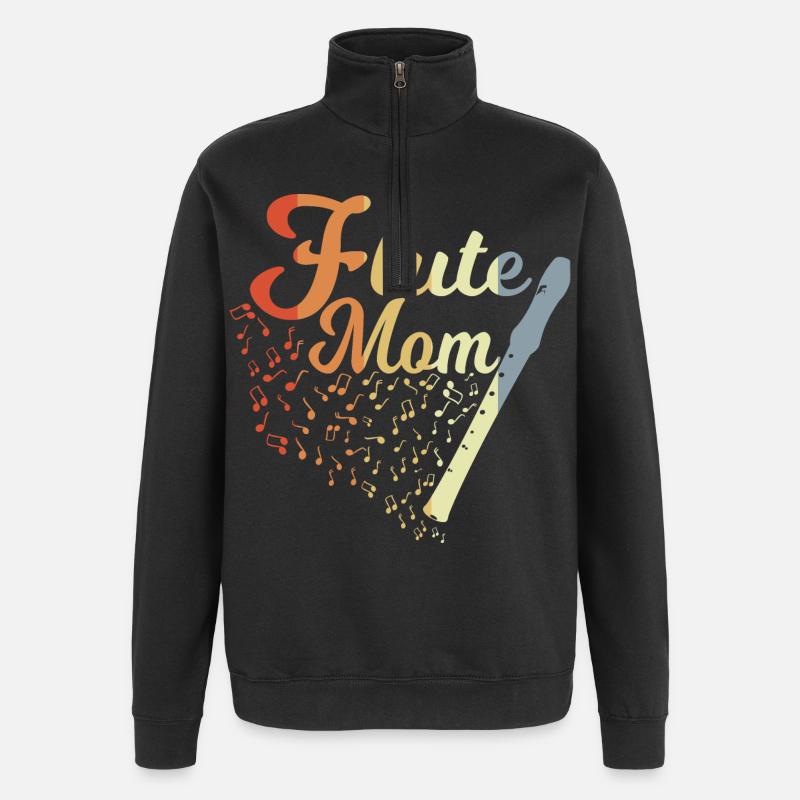Mère flûte - Sweat à zip 1/4 - noir
