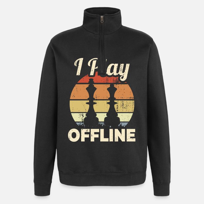 Citation d’un joueur d’échecs - Sweat à zip 1/4 - noir