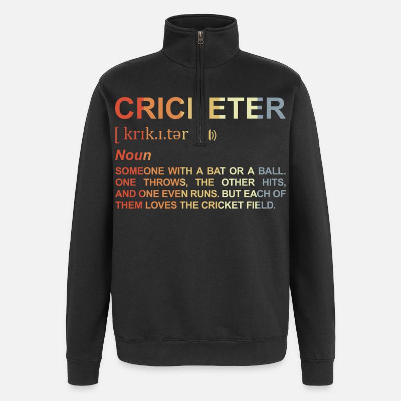 Dictionnaire du joueur de cricket - Sweat à zip 1/4 - noir
