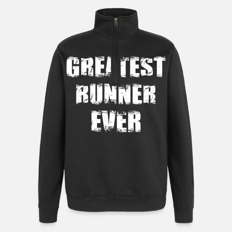 Bester Läufer - Quarter-Zip-Sweatshirt - Schwarz