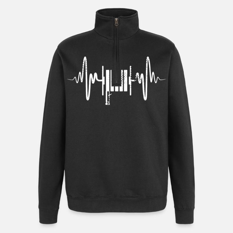 Fréquence du pouls du tuyau d’incendie - Sweat à zip 1/4 - noir