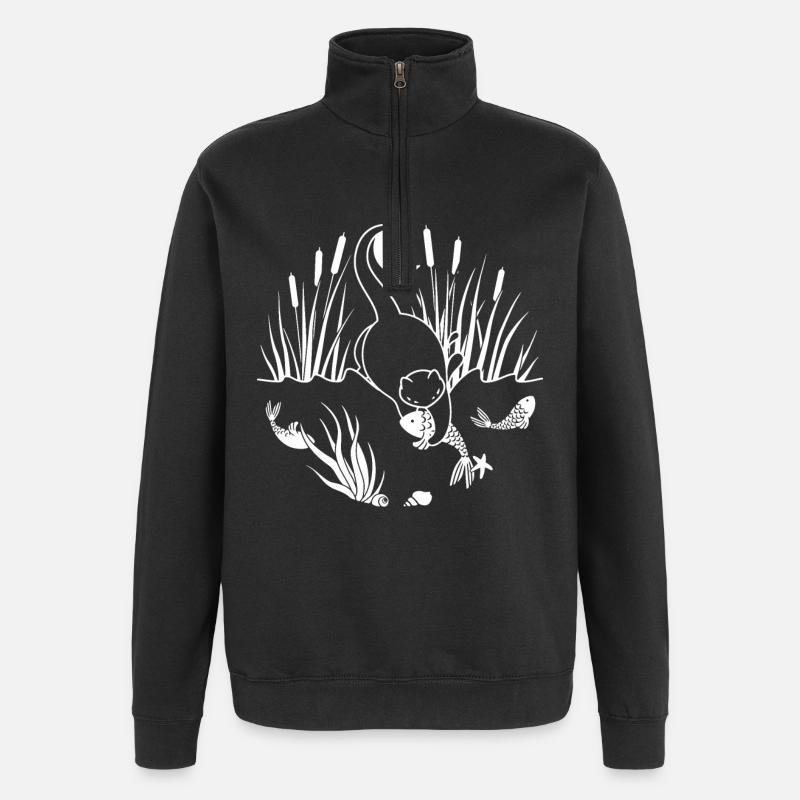 Prise de minuit - Sweat à zip 1/4 - noir