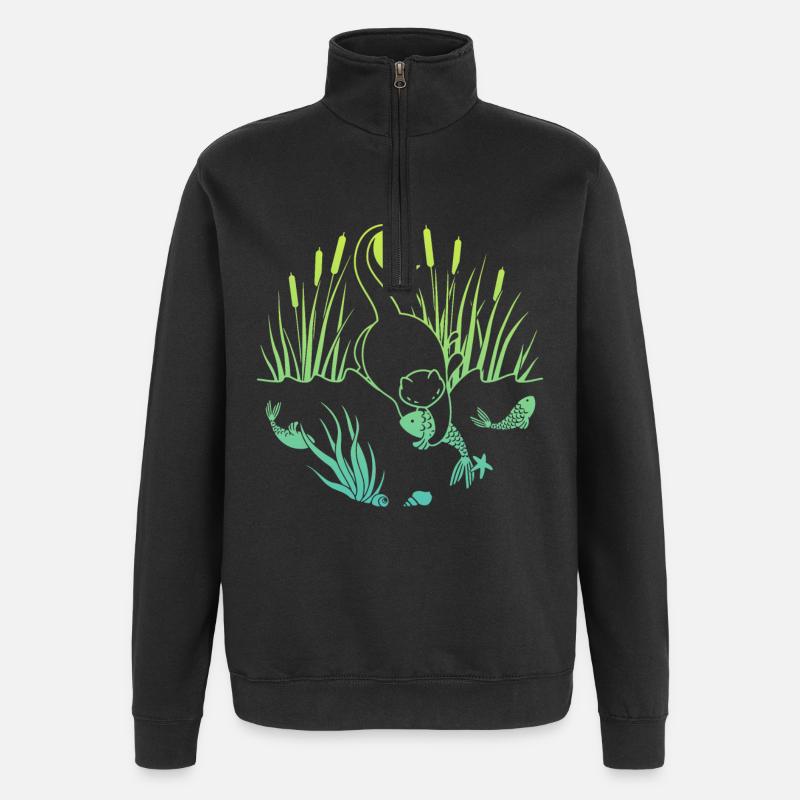 Midnight Catch - Quarter-Zip Sweatshirt - black