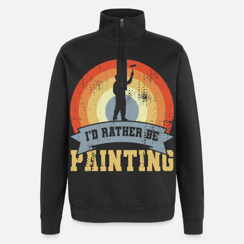 I'd Rather Be Painting - Quarter-Zip Sweatshirt - black