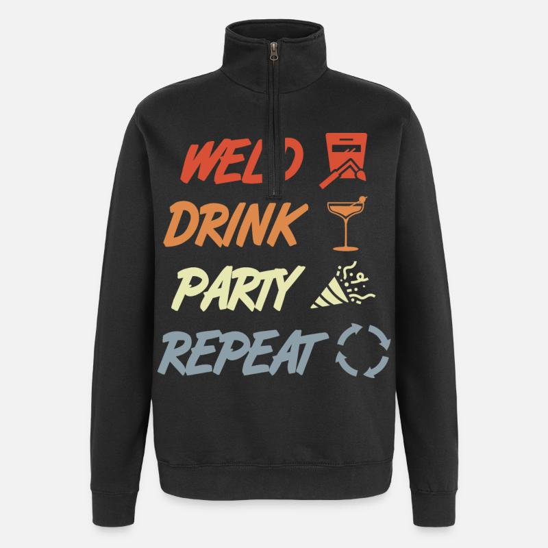 Souder Drink Party Répéter - Sweat à zip 1/4 - noir