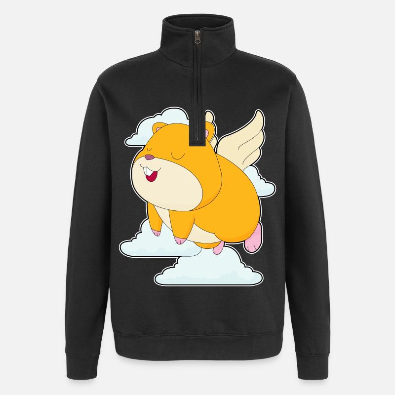 Hamster Clouds - Quarter-Zip Sweatshirt - black