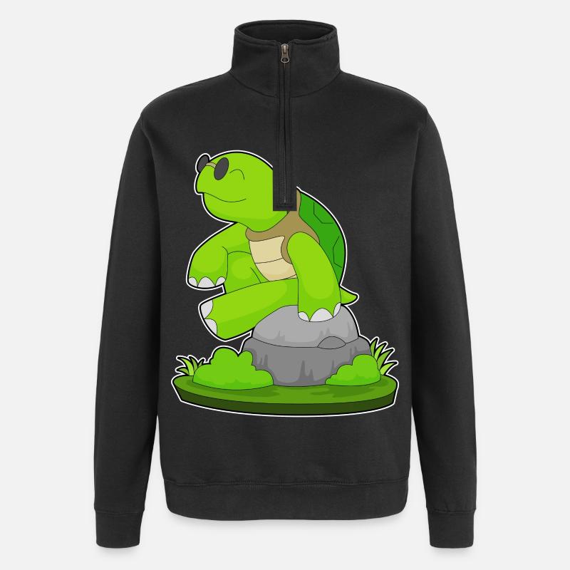 Schildkröte Sonnenbrille - Quarter-Zip-Sweatshirt - Schwarz