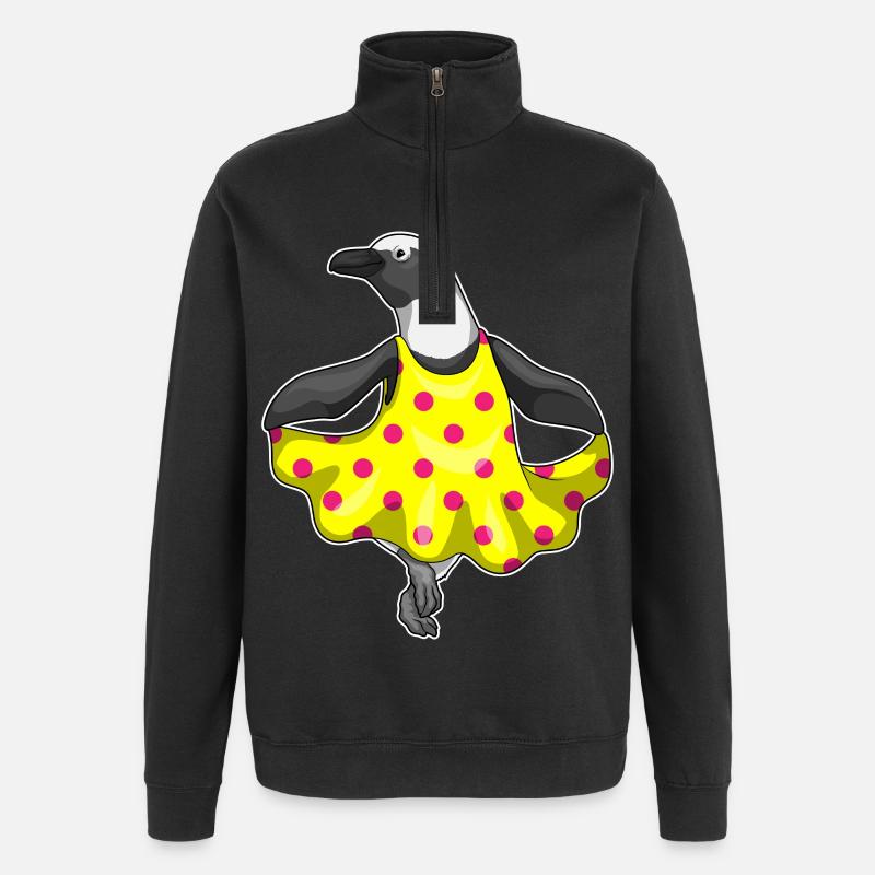 Pinguin Polka Dots Kleid - Quarter-Zip-Sweatshirt - Schwarz