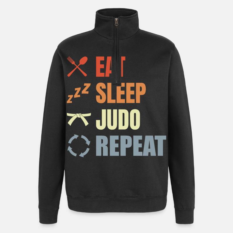 Routine de judo amusante - Sweat à zip 1/4 - noir