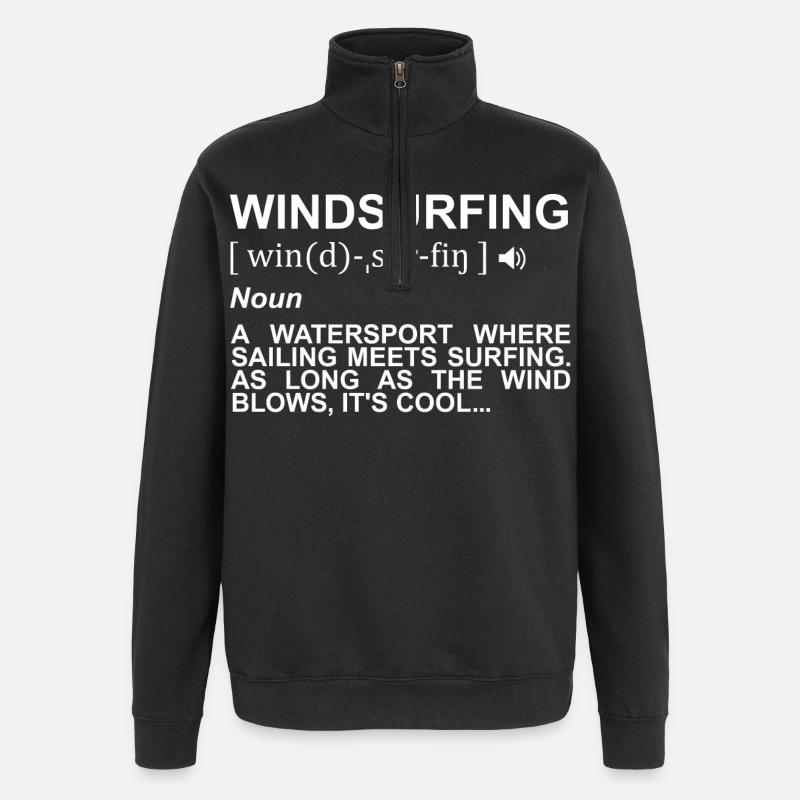 Windsurfen Definition - Quarter-Zip-Sweatshirt - Schwarz