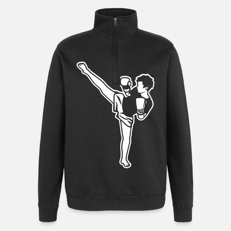 Kidboxer Garçon - Sweat à zip 1/4 - noir