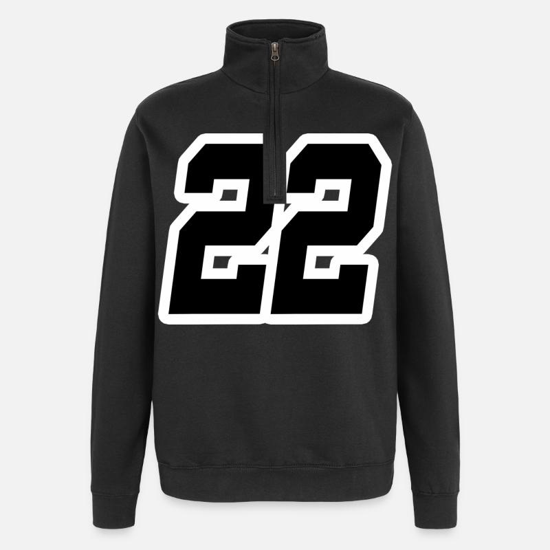 Nummer zweiundzwanzig 22 - Quarter-Zip-Sweatshirt - Schwarz
