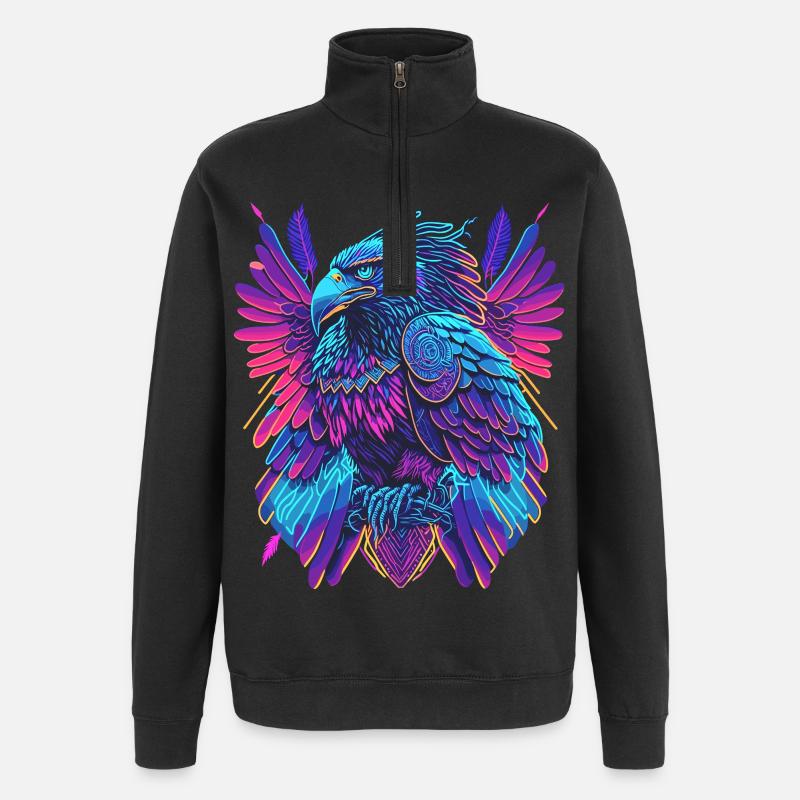 Néon Adler Synthwave Adler - Sweat à zip 1/4 - noir