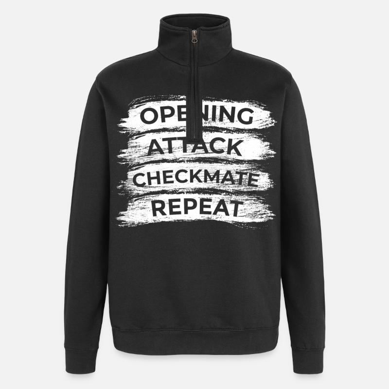 Techniques d’échecs - Sweat à zip 1/4 - noir