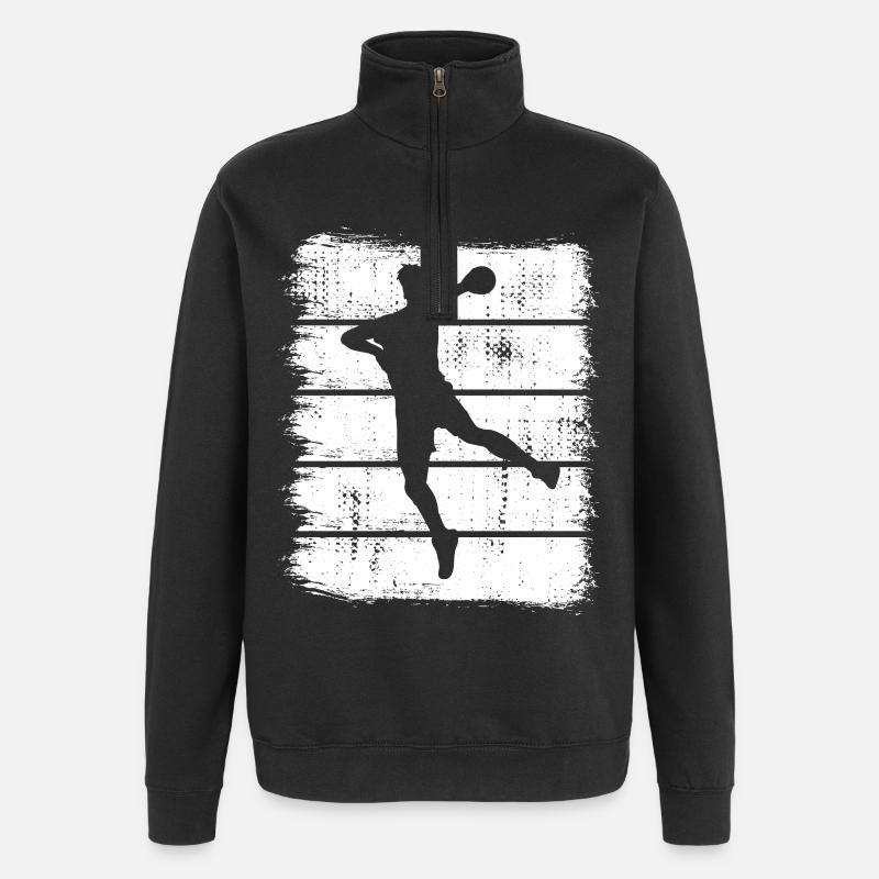 Handballer Junge - Quarter-Zip-Sweatshirt - Schwarz