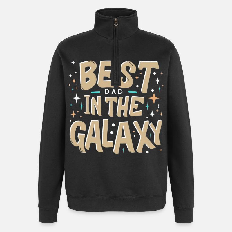 Bester Dad im Universum - Quarter-Zip-Sweatshirt - Schwarz