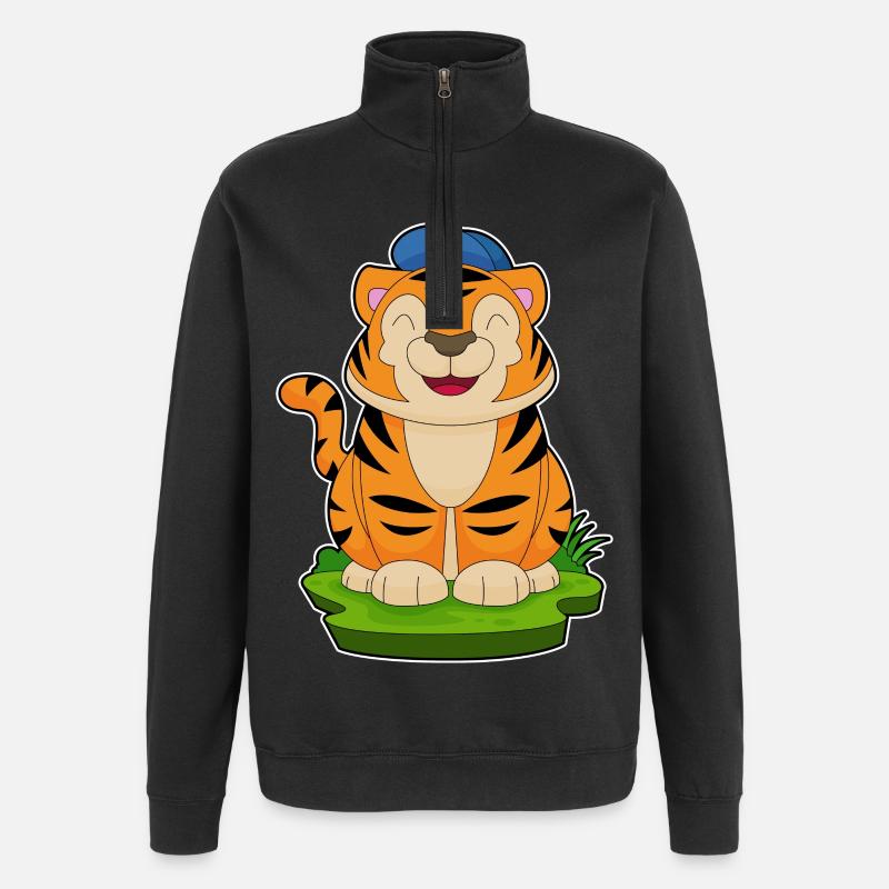 Tiger Schüler Cap Schule - Quarter-Zip-Sweatshirt - Schwarz