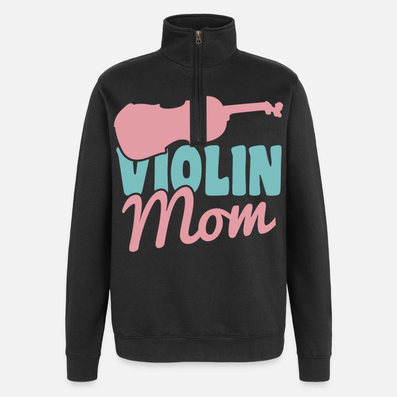Mère violoniste - Sweat à zip 1/4 - noir