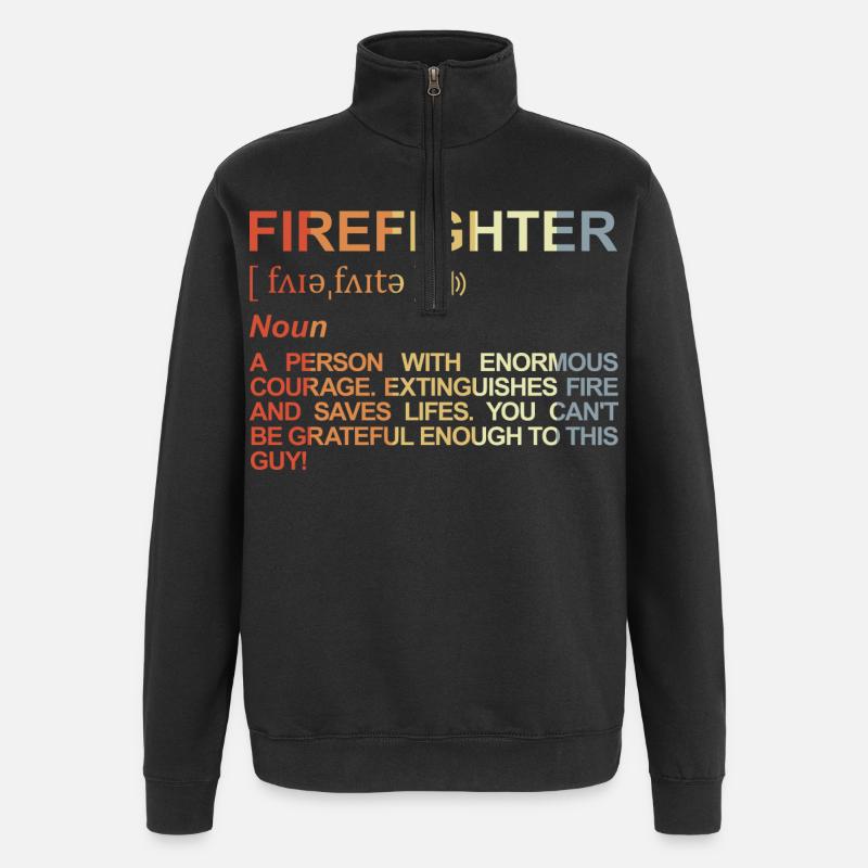 Feuerwehrmann Begriff - Quarter-Zip-Sweatshirt - Schwarz
