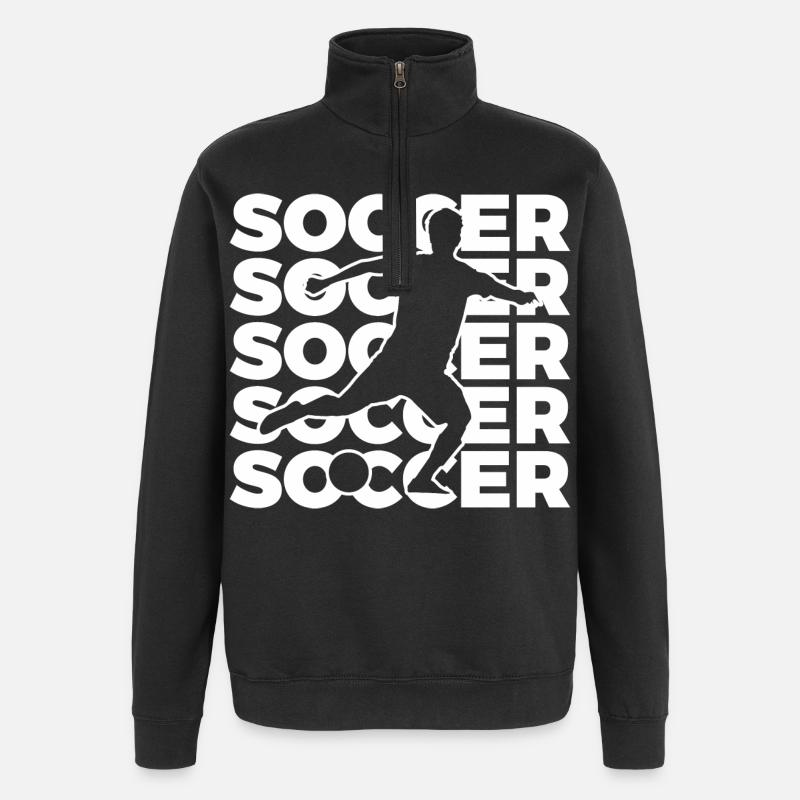 Fußballer - Quarter-Zip-Sweatshirt - Schwarz