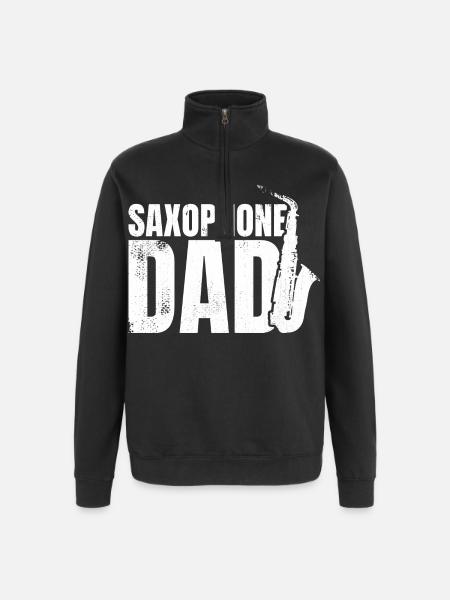 Saxophonist Father - Quarter-Zip Sweatshirt - black